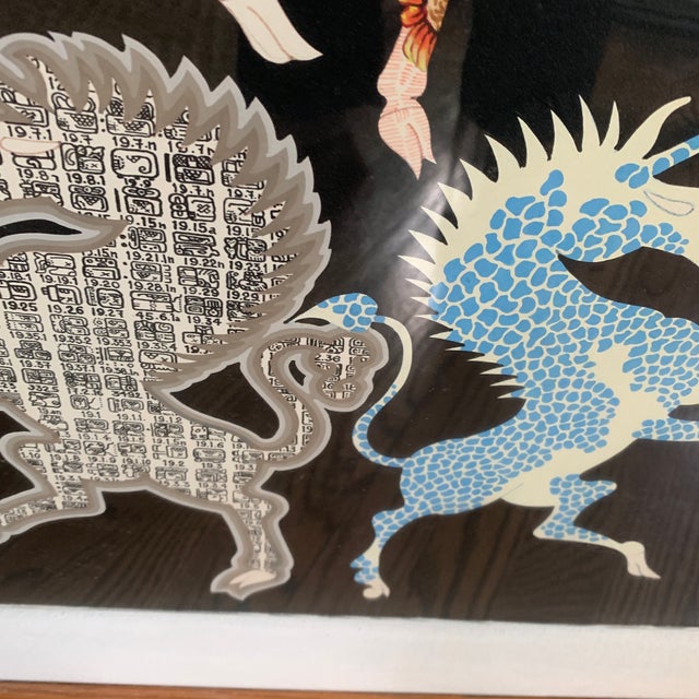 Signed Original Pedro Friedeberg 1986 Unicorn Acrylic Painting With Museum Provenance For Sale - Image 9 of 12
