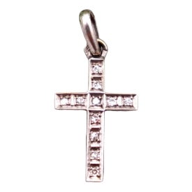 White Gold Cross Pendant with Diamonds For Sale