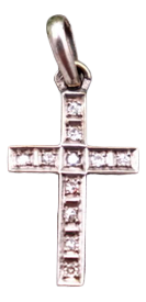 White Gold Cross Pendant with Diamonds