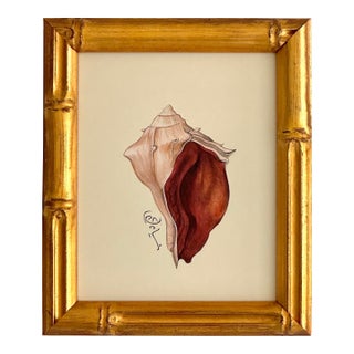 Original Hand-Painted Seashell Painting, Framed For Sale
