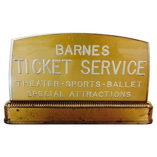 Vintage Bronze Barnes Theater Ticket Sign/Light For Sale