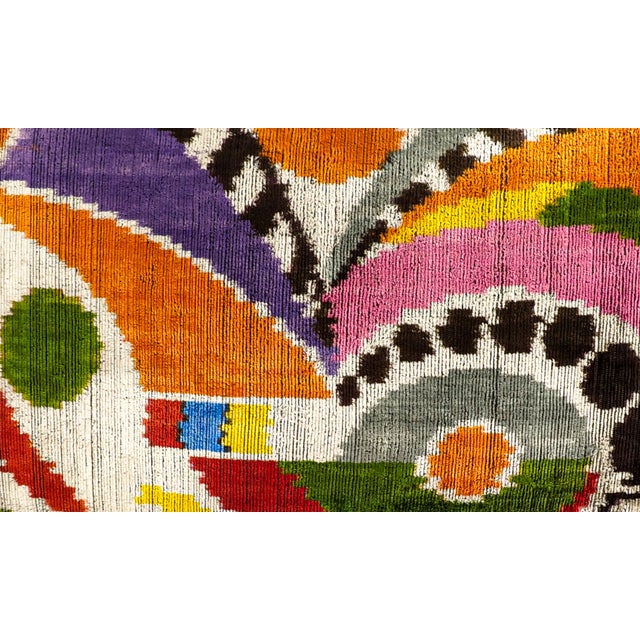 Ra Silk Velvet Ikat Throw Pillow Cover, 16 X 24 For Sale - Image 4 of 6