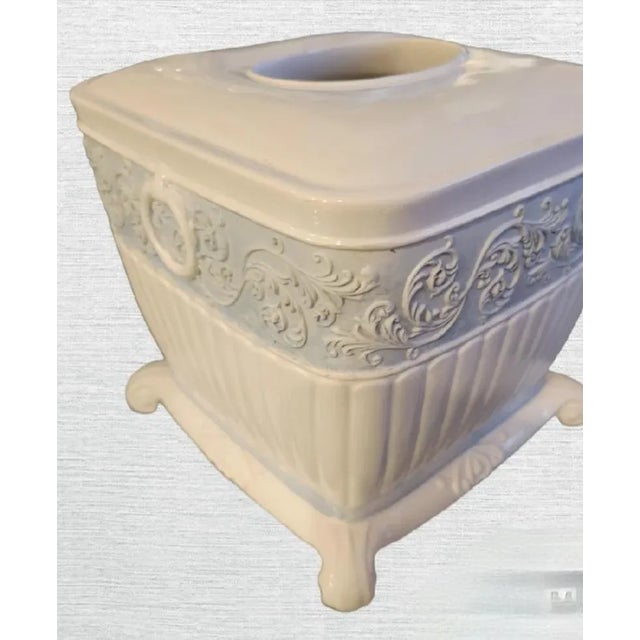 A wonderful traditional pale blue and white Traditional tissue box holder cover. The holder has beautiful lines with...