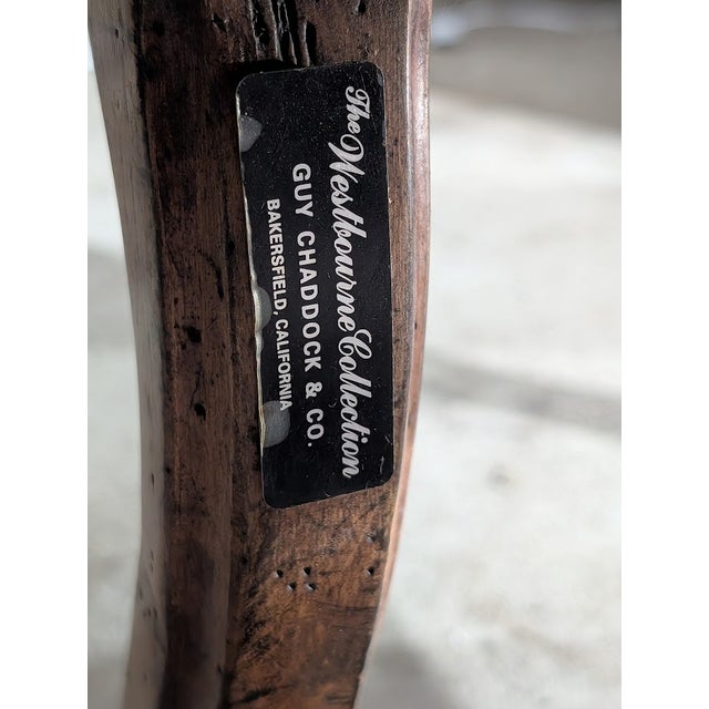 Chaddock Vintage French Provincial Paisley Upholstered Armchair With Matching Ottoman For Sale - Image 4 of 14