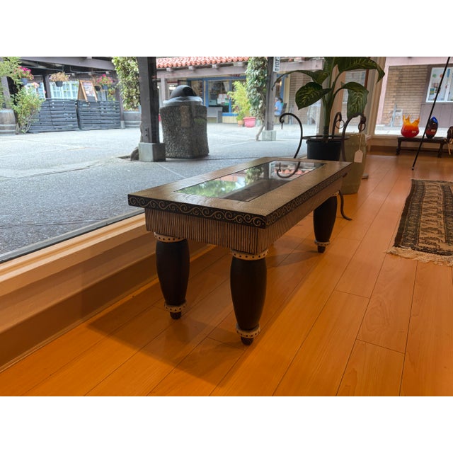 1997 Fabian Garcia “Rock Paper Scissors” Hand-Painted Coffee Table For Sale - Image 4 of 6