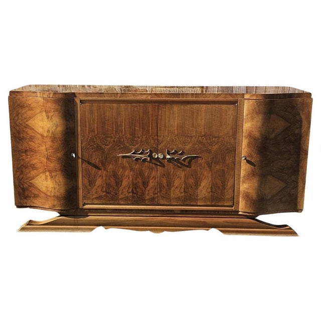 French Art Deco High Gloss Burl Elmwood Buffet, 1930s For Sale - Image 5 of 18