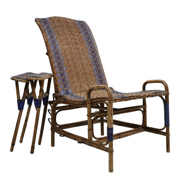 Vintage Rattan Chaise Lounge For Sale - Image 3 of 11