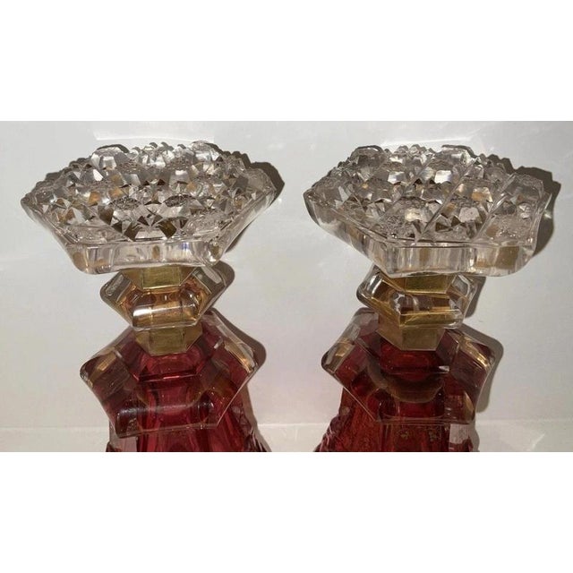 Bohemian Ruby Cut-to-Clear Gilt Glass Goblets from Moser, 1840, Set of 2 For Sale - Image 15 of 18