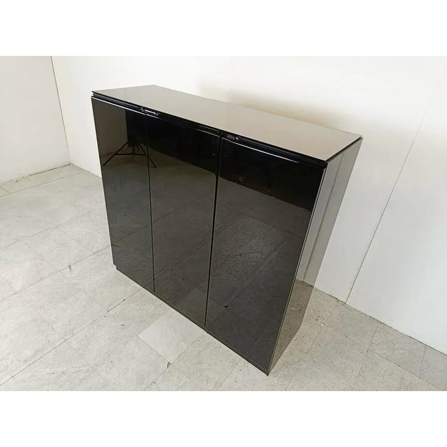 Black Lacquered Bar Cabinet, 1970s For Sale - Image 6 of 9