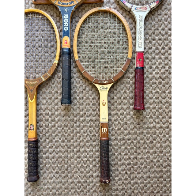 1970s Vintage Wooden Tennis Rackets - Set of 5 For Sale - Image 5 of 8
