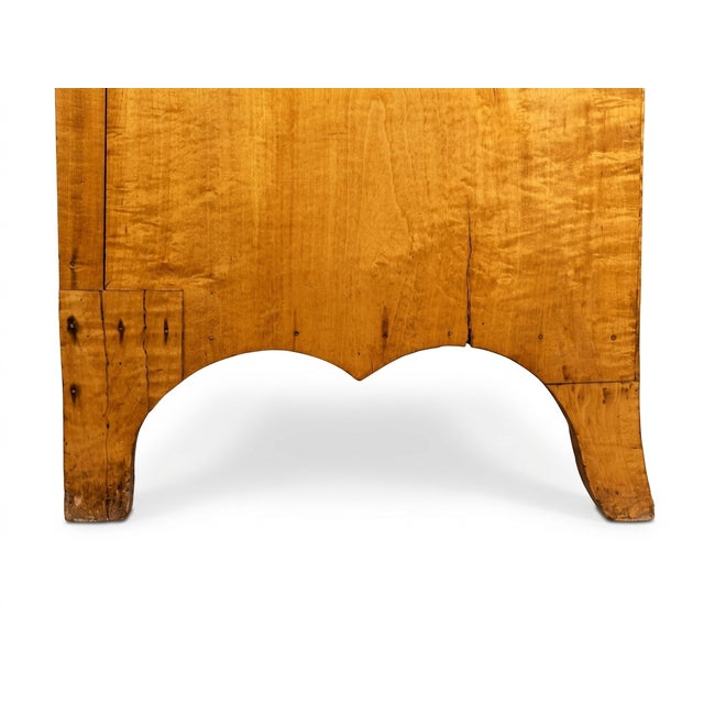 Wood Gorgeous Signed 18th Century American Tiger Maple Hepplewhite Federal Style Desk Secretary Chest For Sale - Image 7 of 8