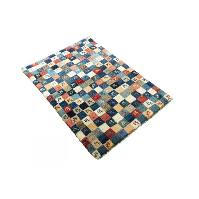 Mid-Century Modern Hand-Knotted Gabbeh Nomadic Rug For Sale - Image 3 of 11