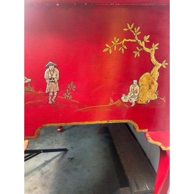 Wood English Red Mini Kneehole Desk For Sale - Image 7 of 10