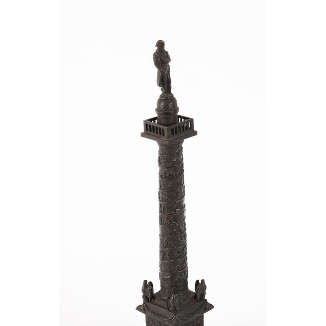 Black Antique French Grand Tour Bronze Model of Vendome Column, 1800s For Sale - Image 8 of 14