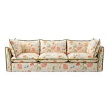 Sophie Conran Coco 4 Seater Sofa - Andrew Martin Wildwood Ivory with Contrast Welt Knife Edge Cushion For Sale