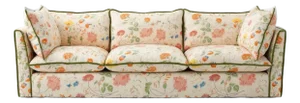 Sophie Conran Coco 4 Seater Sofa - Andrew Martin Wildwood Ivory with Contrast Welt Knife Edge Cushion