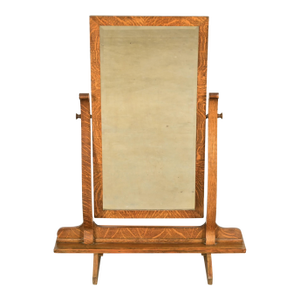 Stickley Style Antique Mission Tiger Oak Arts & Crafts Full Length Cheval Floor Mirror, Circa 1920s