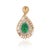 Modern 4.5 Carat Pear Cut Colombian Emerald & Diamond 18k Gold Pendant Necklace For Sale - Image 3 of 8