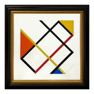 Yaacov Agam, Homage to Mondrian, Signed Serigraph on Mirrored Glass, Edition 64/90, Framed For Sale