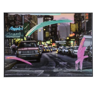 Pop Art Acrylic on Canvas Nocturnal Expressions, Angelo's by Bruce Evans, c.1989 For Sale