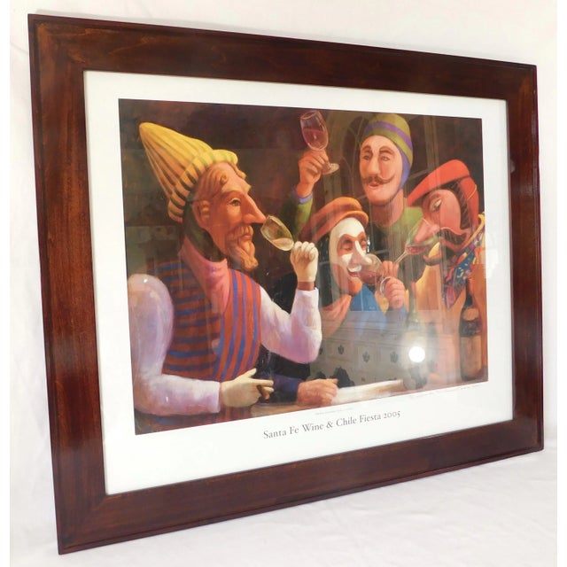 2005 Susan Contreras Signed Lithograph Sante Fe Wine & Chile Festival Framed Wall Art For Sale - Image 4 of 10