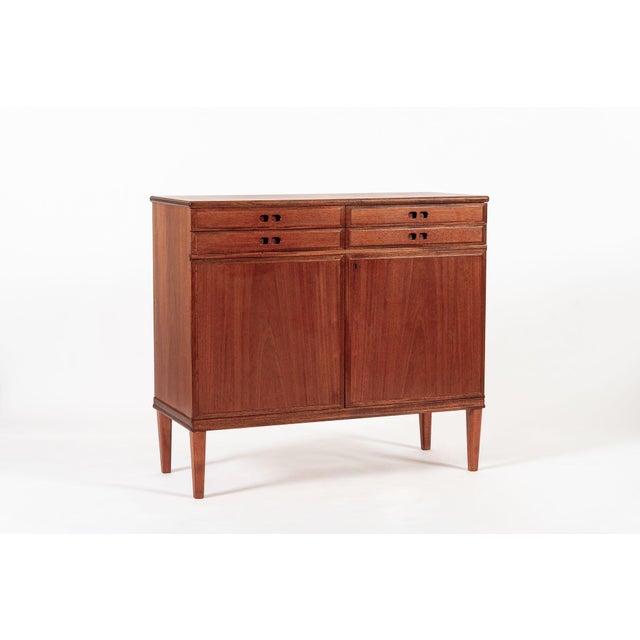 Mid Century Danish Modern Teak Storage Cabinet, Circa 1960, Two-Piece For Sale - Image 11 of 15