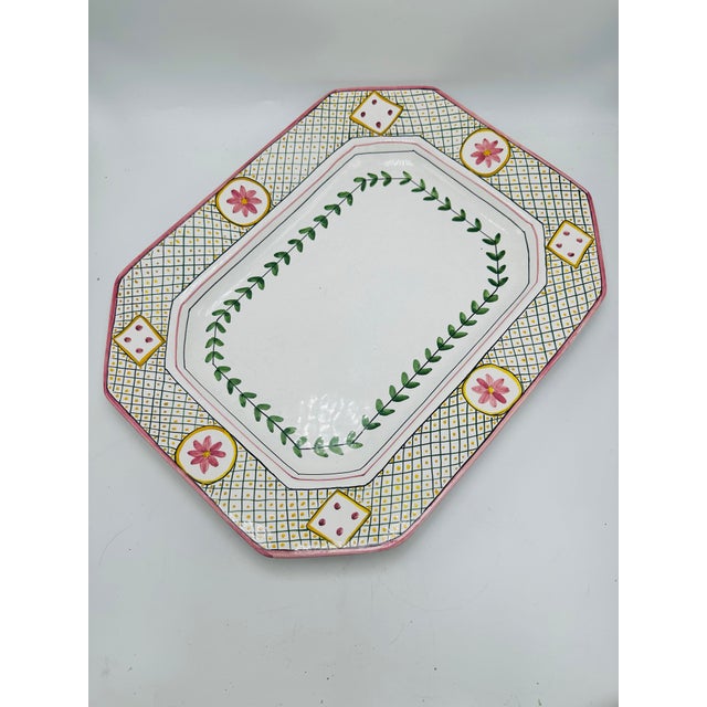 Hand Painted Ceramic Platter For Sale - Image 4 of 7