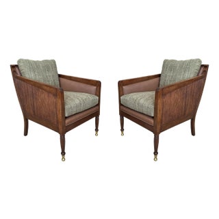 Pair of Dessin Fournir Nelson Bergere Chairs For Sale