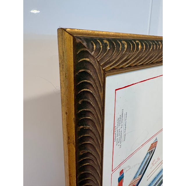 Barche a Venezia Vintage Italian Nautical Poster Framed Venice Boat Chart Wall Art For Sale - Image 15 of 15