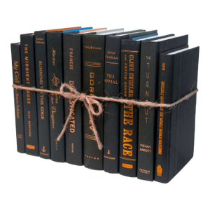 Decorative Books - Onyx and Copper Book Bundle - 1 Foot of Black Books