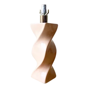 Postmodern Pink Ceramic and Lucite Swirled Table Lamp