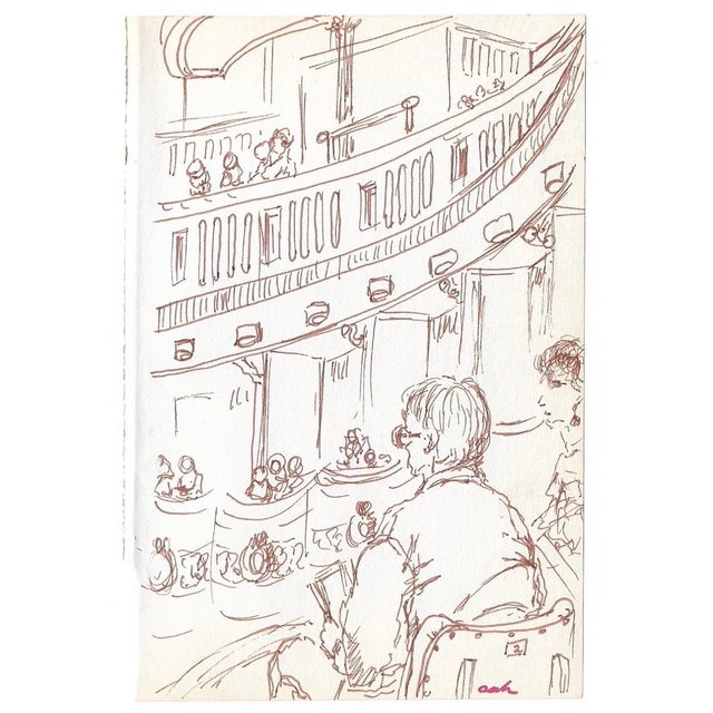 Ink on paper by New York artist Myriam Cahn (1933-2018). Salmagundi Club named an award after her in 2019. Signed lower...