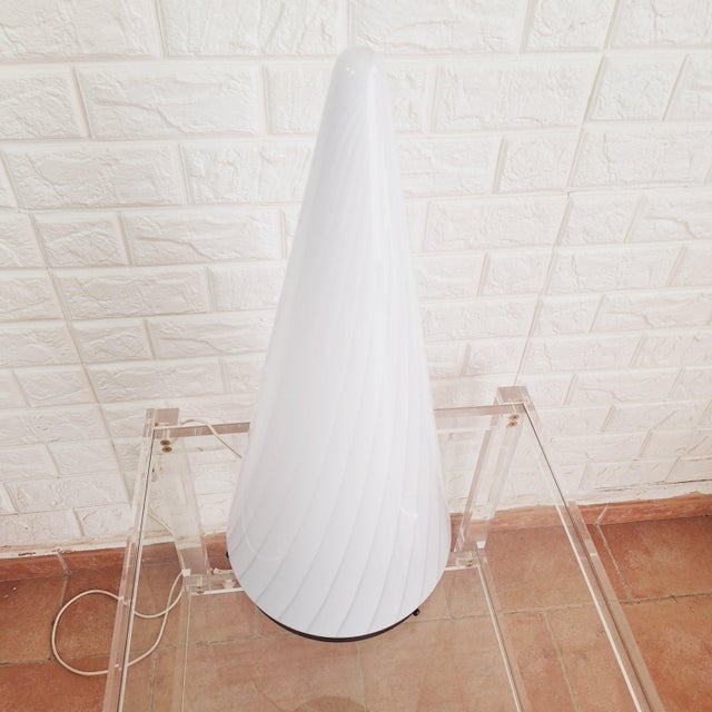 Vintage Hand Blown Murano Glass Conical Lamp, 1970s For Sale - Image 7 of 18