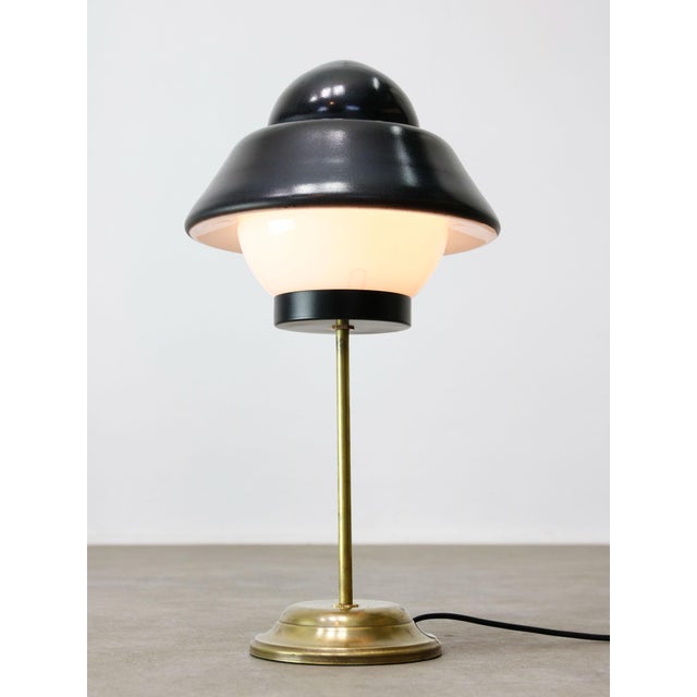 Mid-Century Italian Brass and Glass Table Lamp, 1960s For Sale - Image 14 of 14