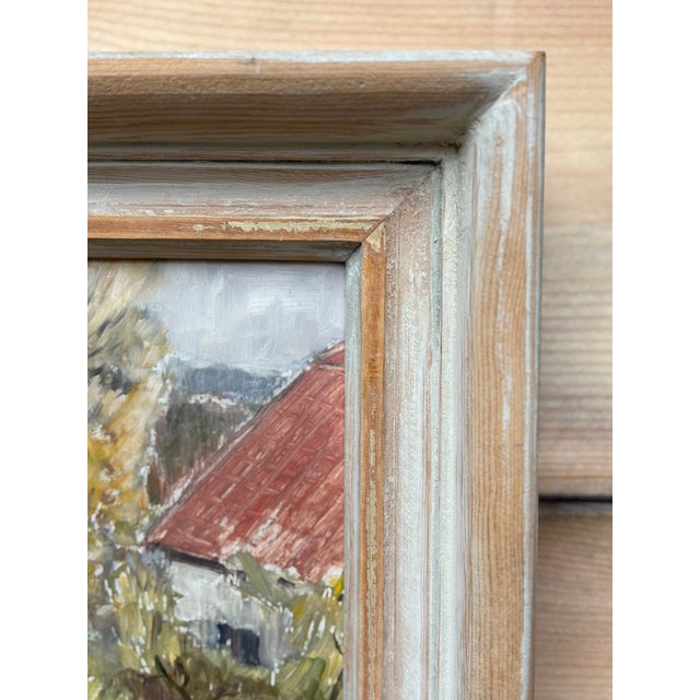 Framed Cityscape Oil Painting, 1945 For Sale - Image 4 of 6