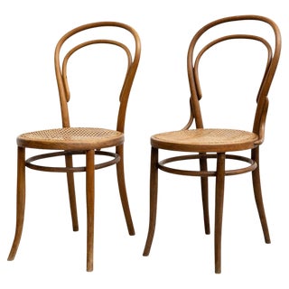 Bentwood and Rattan Chairs from J&J Kohn, 1930s For Sale