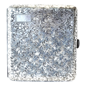 1910s Cigarette Case - Stamped .950 Silver * Better Than Sterling * Antique - Hand Etched All Over Fine Elegant Design.