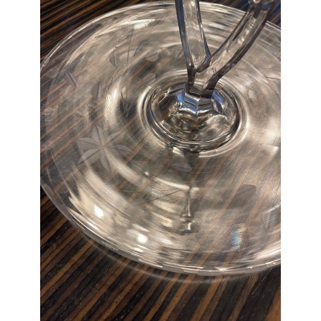 Vintage Cut Glass Serving Tray For Sale - Image 4 of 8