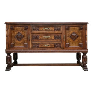 Late 19th Century Large Catalan Spanish Buffet with Two Doors, Three Drawers For Sale