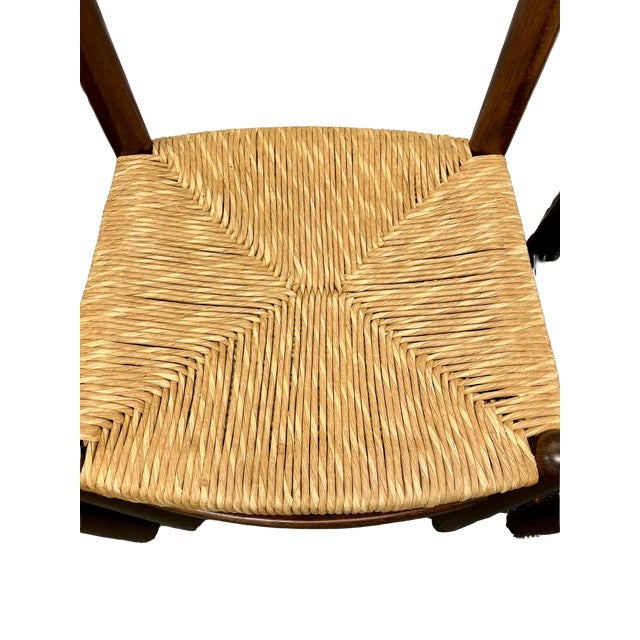 Set of 4 Vintage 1970’s Attributed to Hank Lowenstein "Padova" Italian Rush Seat Dining Chairs For Sale - Image 10 of 13