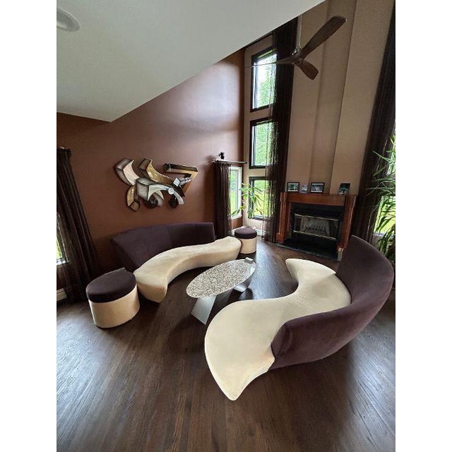 Post modern Vladimir Kagan "Bilbao" style sofa for Weiman, featuring serpentine design. The sofa is characterized by its...