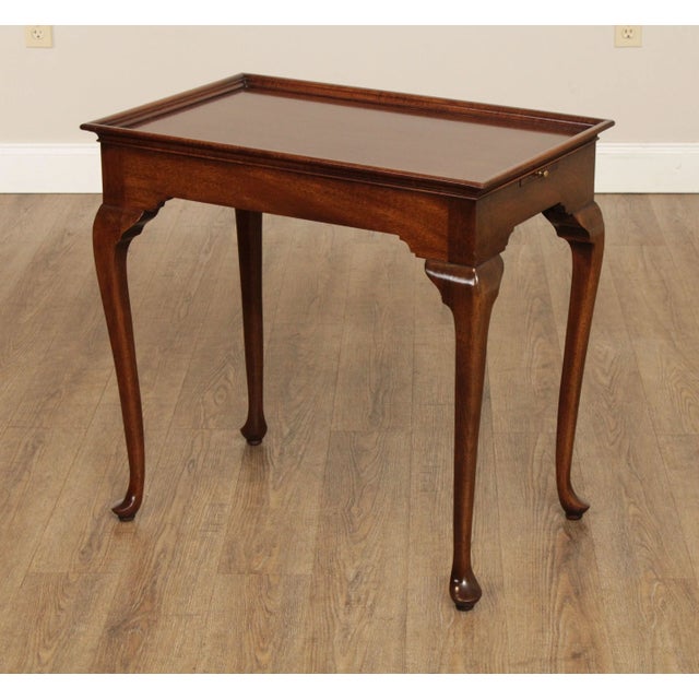 1980s 1980s Kindel Queen Anne Style Mahogany Tea Table For Sale - Image 5 of 13