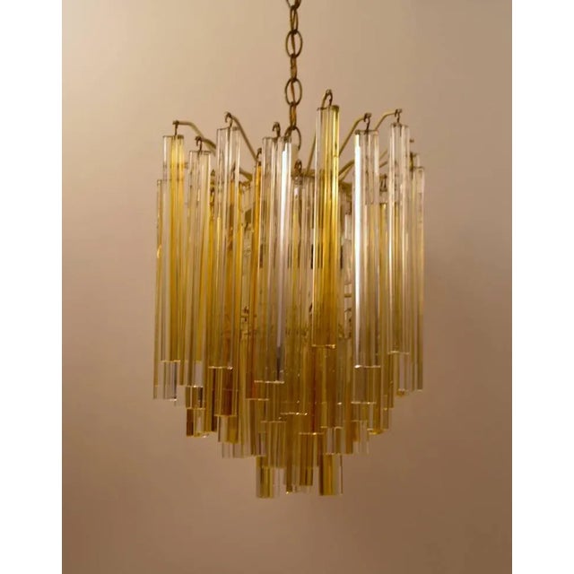 Venini Two-Tone Chandelier For Sale - Image 9 of 10