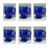 Vintage Anchor Hocking Chinoiserie Cobalt Blue XL Pedestal Coffee Mugs - 16oz - Set of 6 For Sale