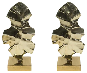 Polished Bronze Sculpture Table Lamps by Willy Daro, 1970s, Set of 2