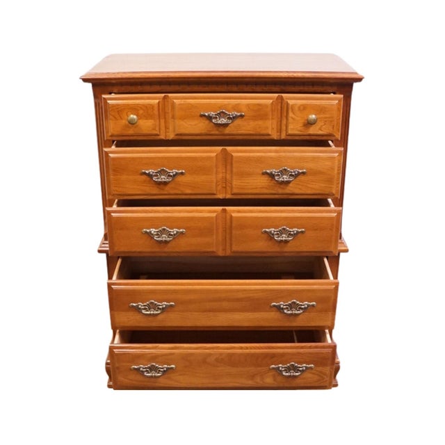 1990s Sumter Cabinet Co. Sterling Oak Collection Country French 37" Chest on Chest 1806 For Sale - Image 5 of 14