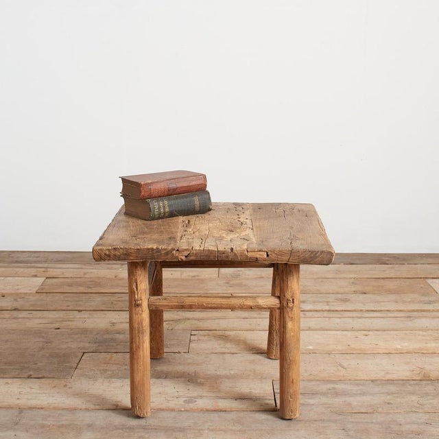 Antique Rustic Square Side Table, 1920s For Sale - Image 9 of 9