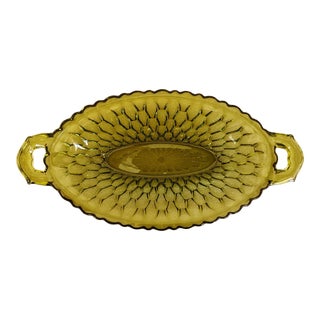 Early 20th Century Green Carnival Glass Bowl For Sale