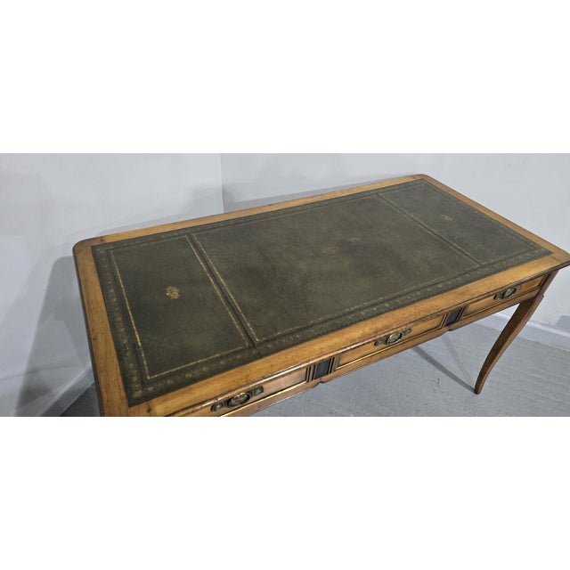 French Oak Partners Library Desk, 1920 For Sale - Image 12 of 13