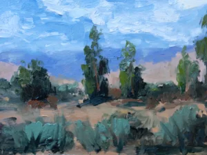 Southwest Desert Landscape Oil Painting – Modern Boho Earth Tone Art